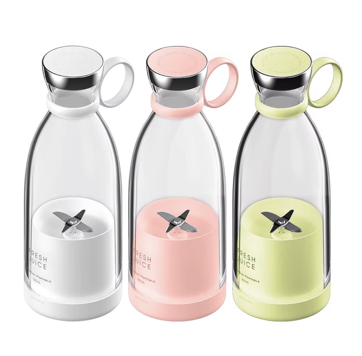 Three colourways of Fresh Juice blender
