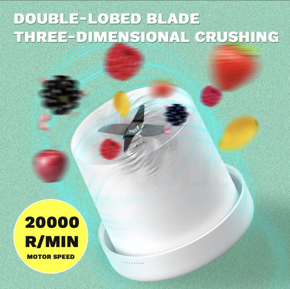 Double-lobed blade at 20000 RPM