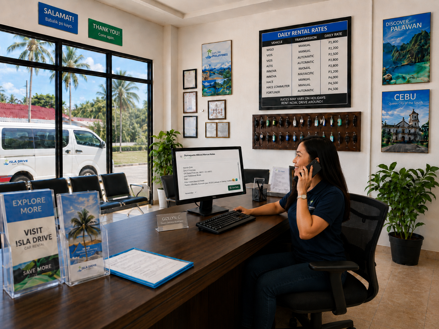 Iloilo Drive PH: staff on a call with a customer