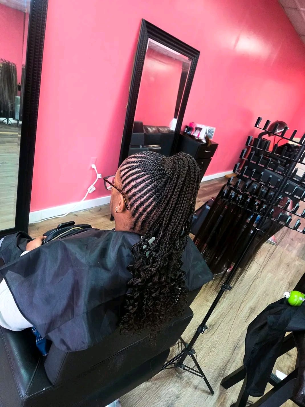 Braided Ponytail with Curly Ends - Afro Magic Braiding Hair