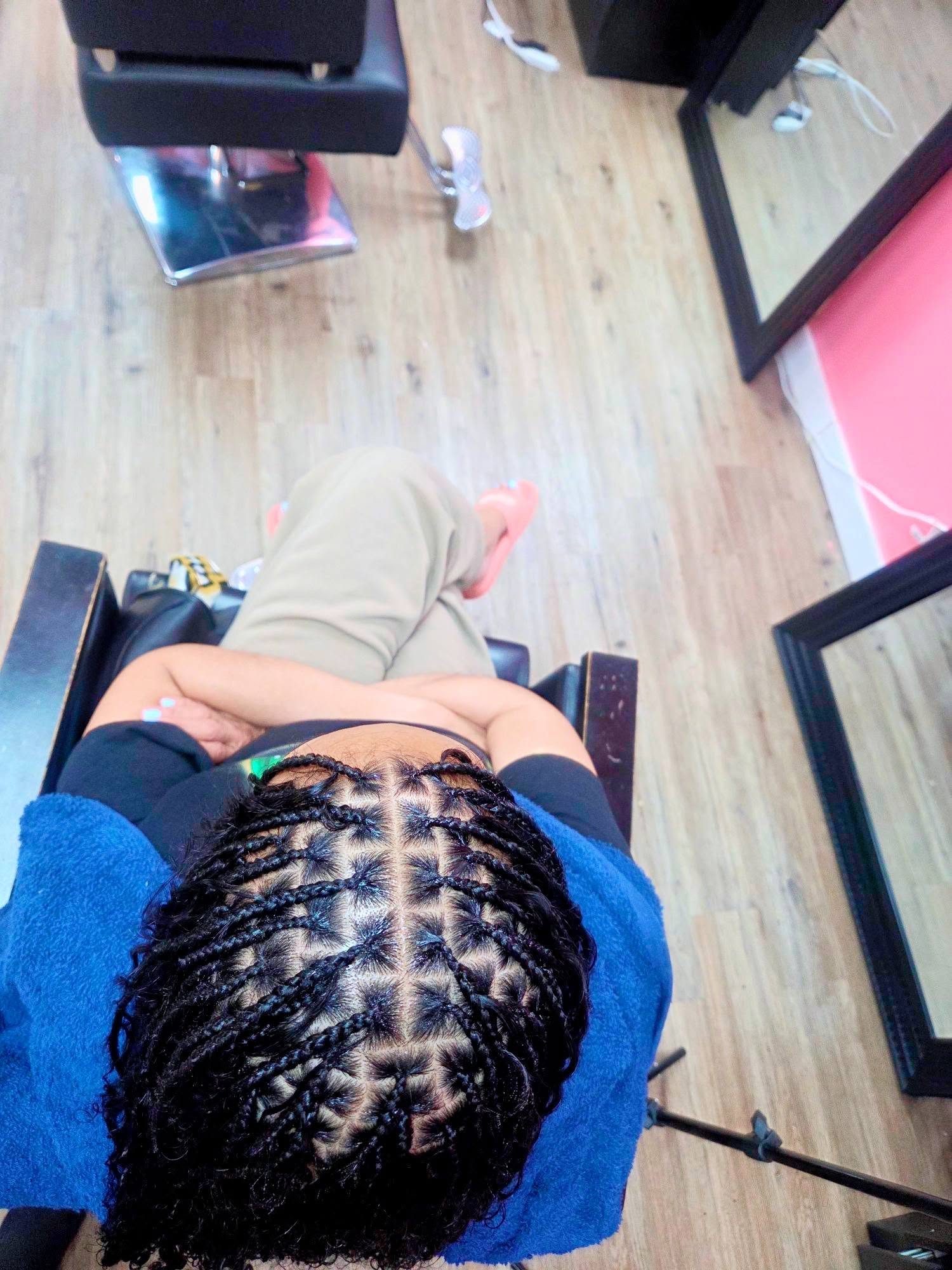 Small Boho Braids Waist Length Back View - Afro Magic Braiding Hair