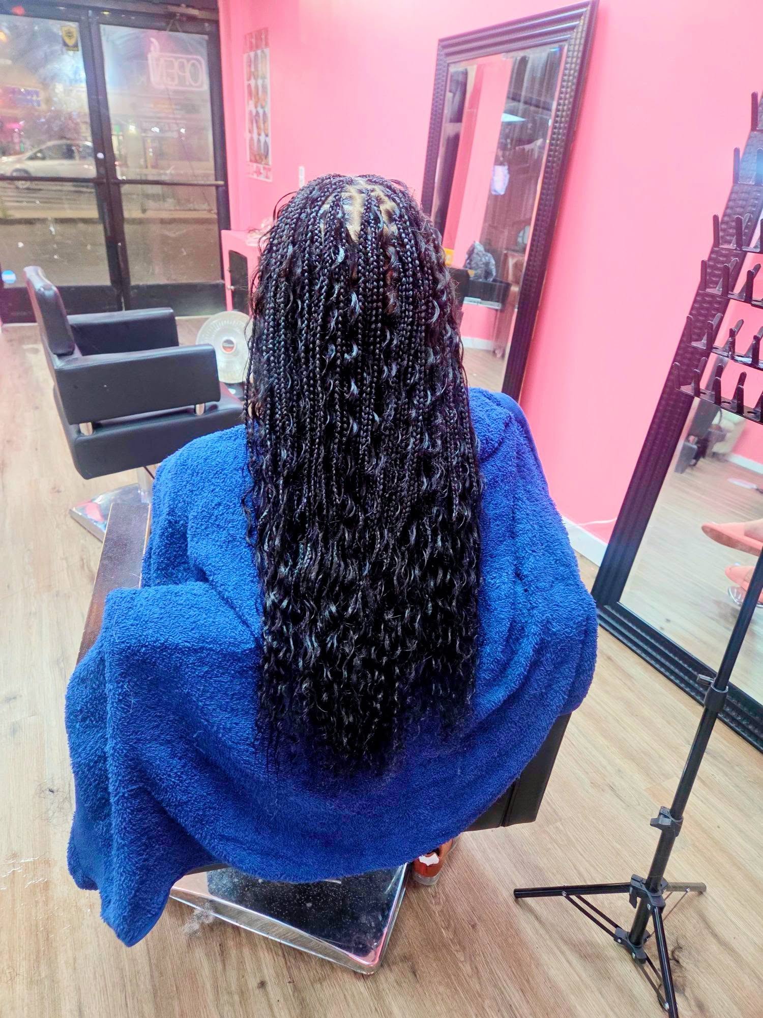Small Boho Braids Neat Parts Top View - Afro Magic Braiding Hair