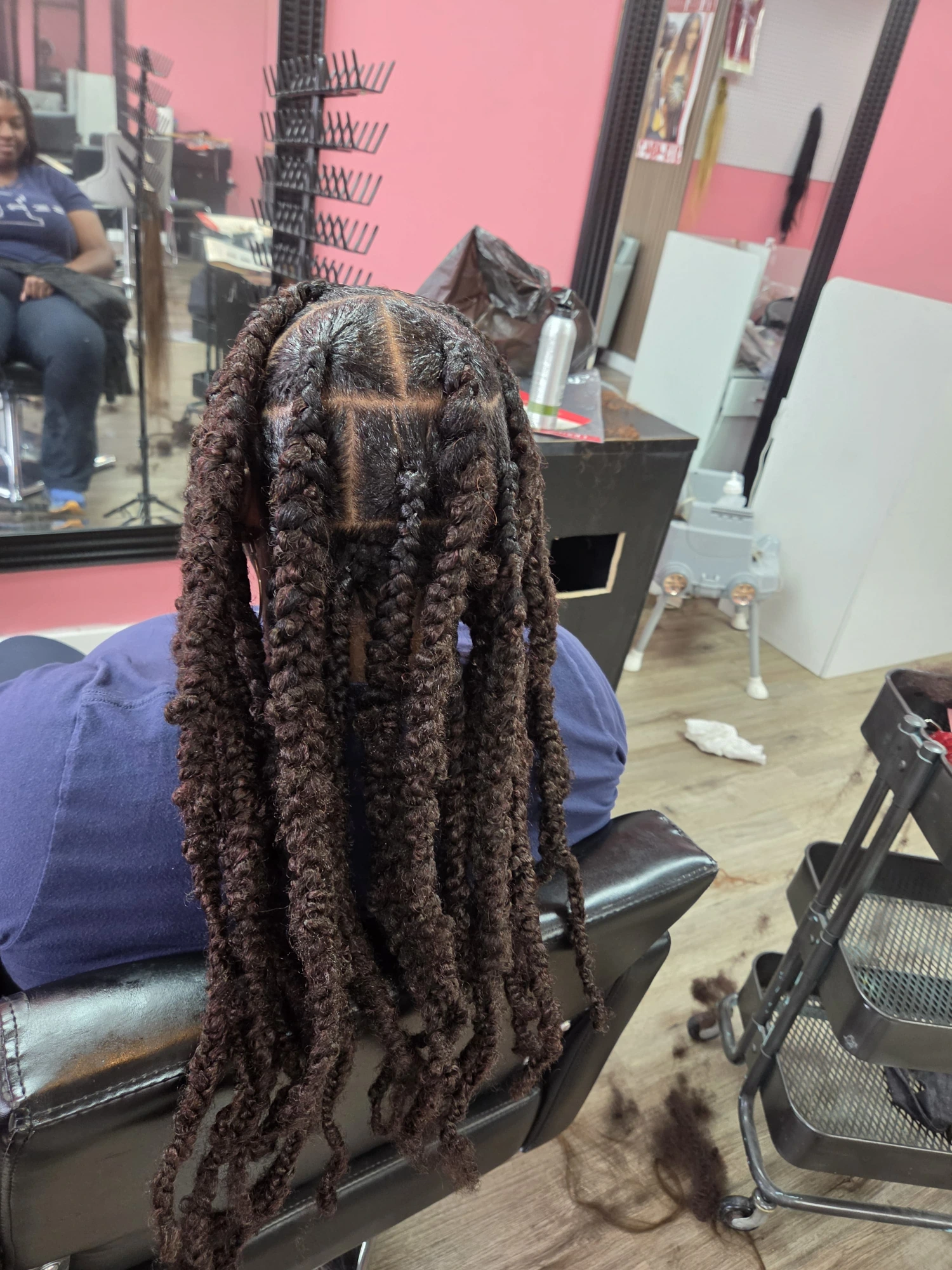Jumbo Knotless Braids Back View - Afro Magic Braiding Hair