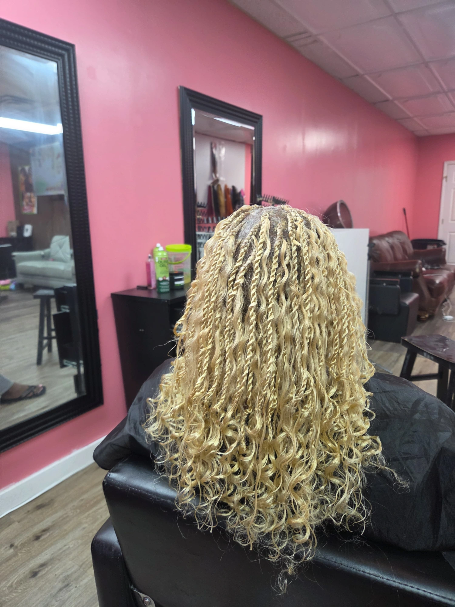 Island Twists Blonde Back View - Afro Magic Braiding Hair