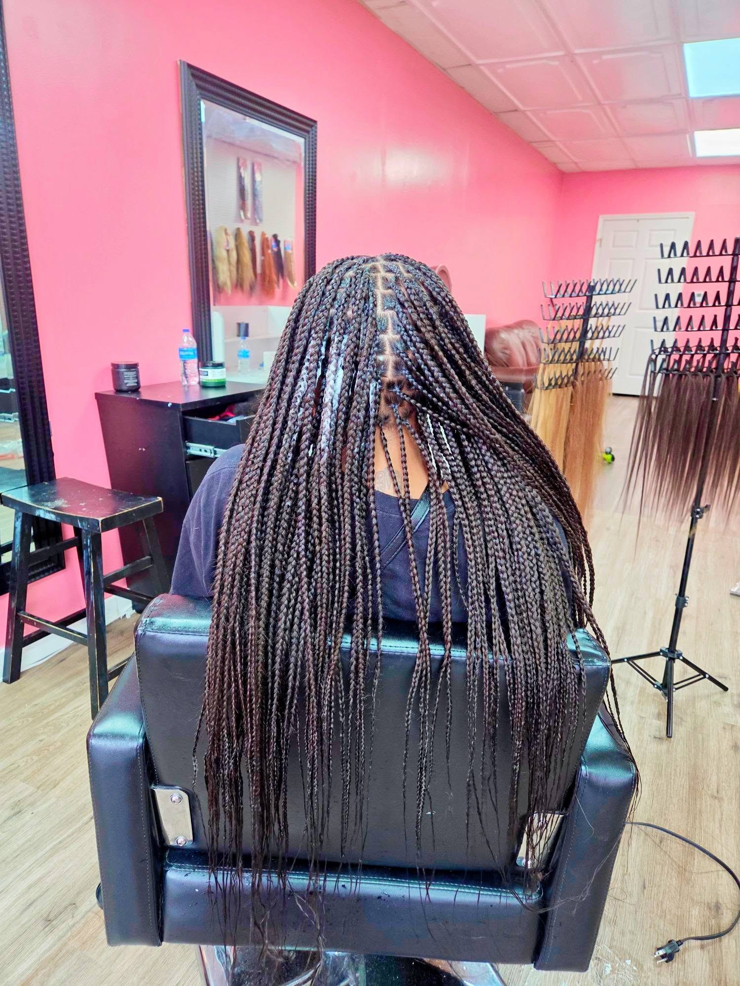 Knotless Braids Butt Length Back View - Afro Magic Braiding Hair