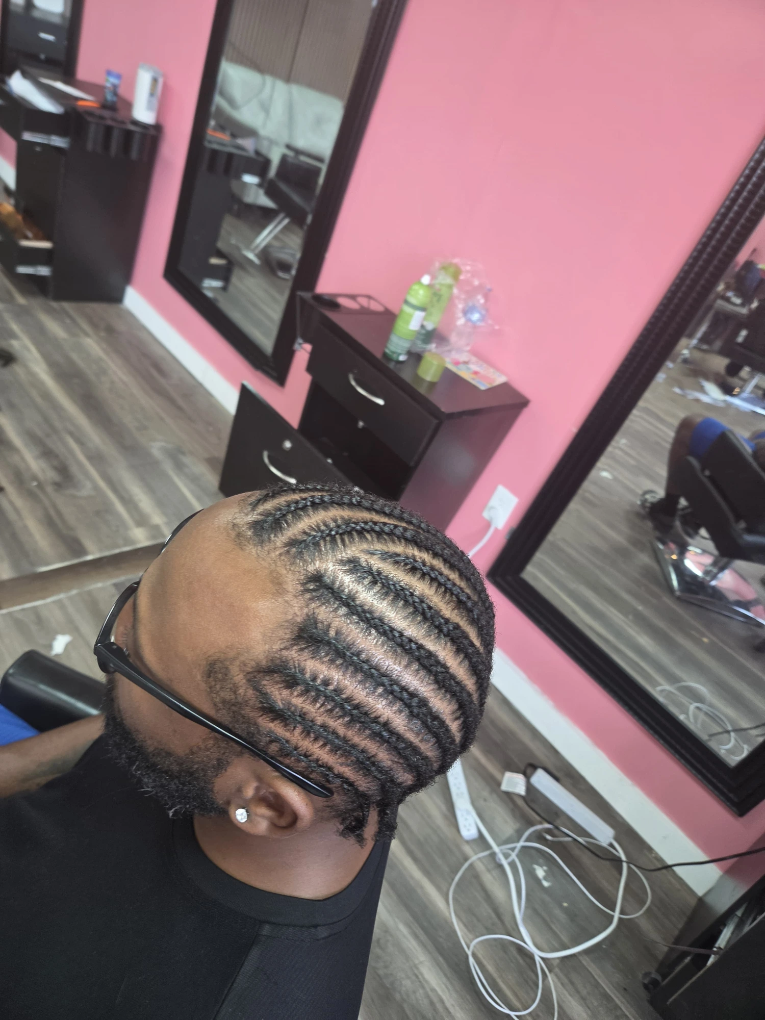 Mens Cornrows Top View - Afro Magic Braiding Hair