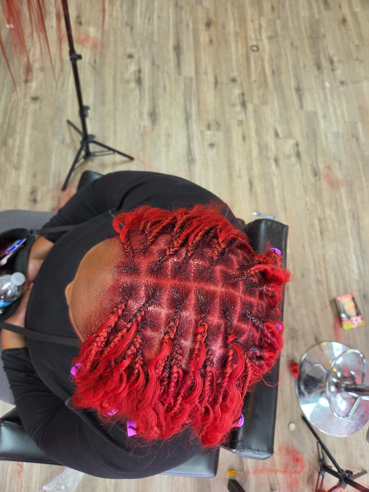 Small Boho Braids Shoulder Length Red - Afro Magic Braiding Hair