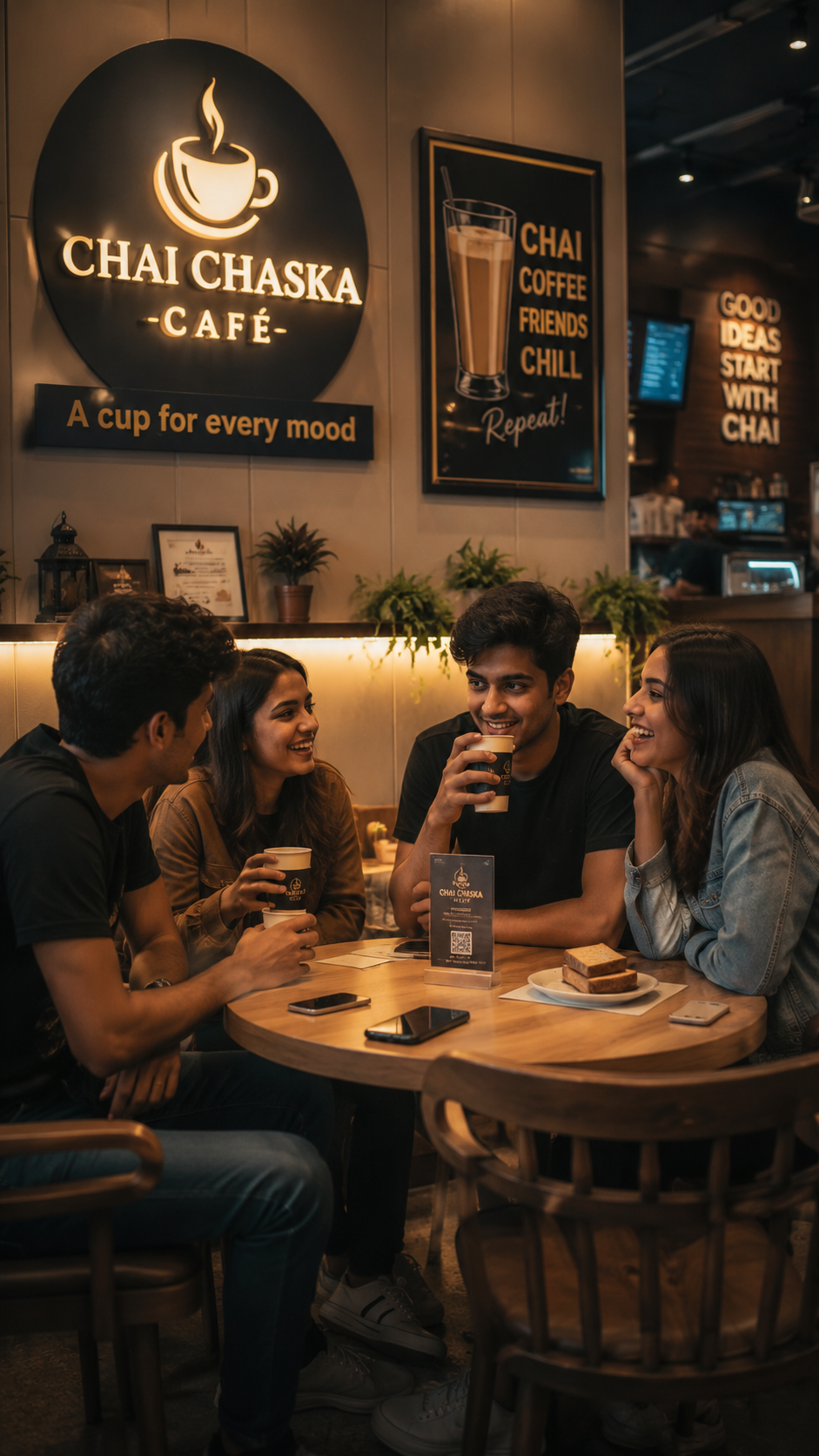 People enjoying chai together