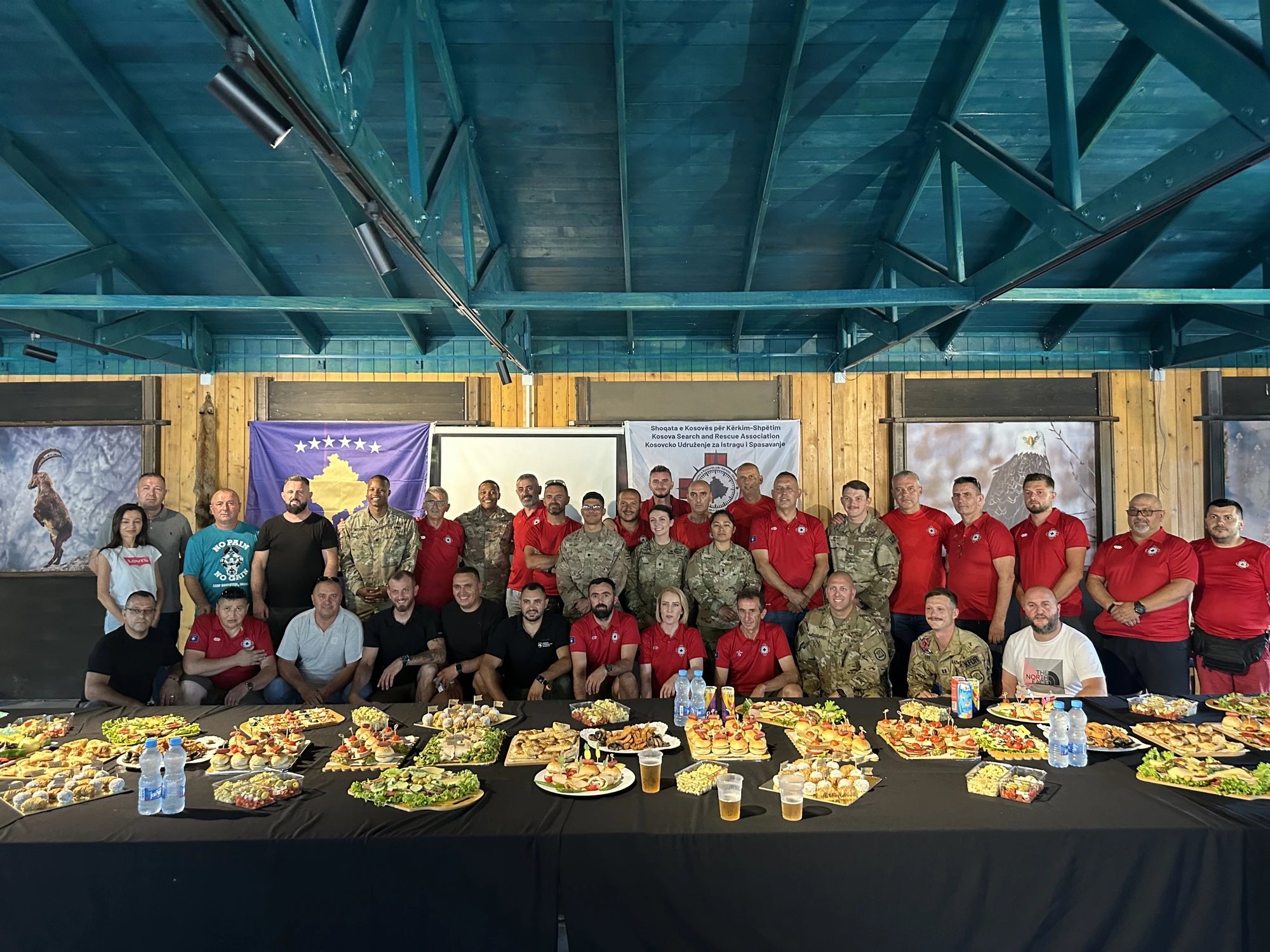 KFOR 33 farewell dinner with nearly the entire Kosovo Search & Rescue Association, 2024