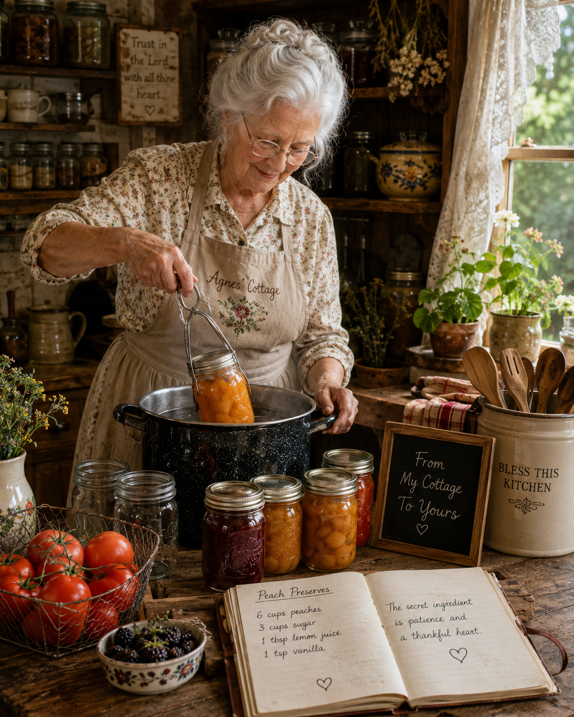 Agnes at her table