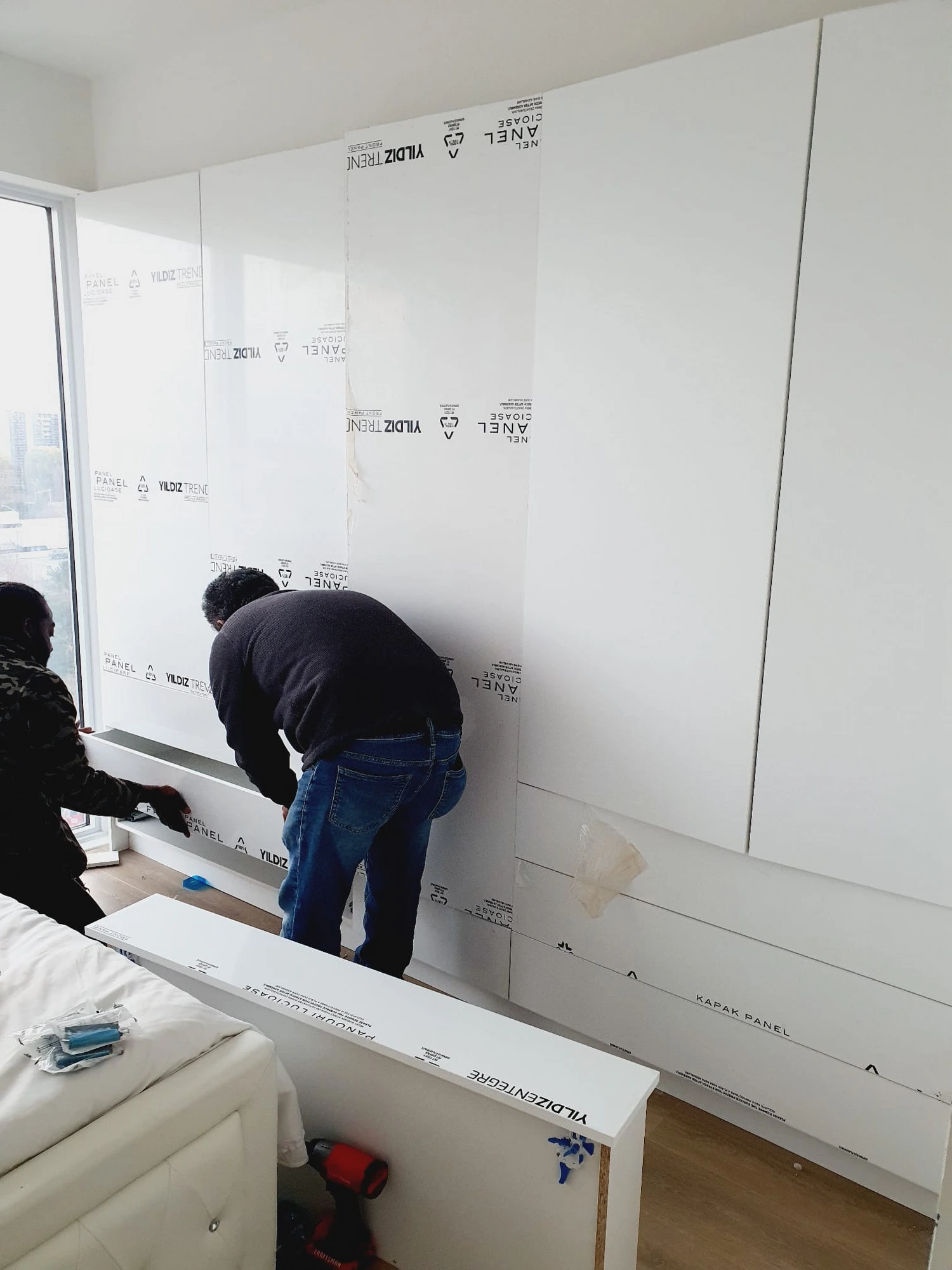 Hive Interiors custom wall panelling installation in progress