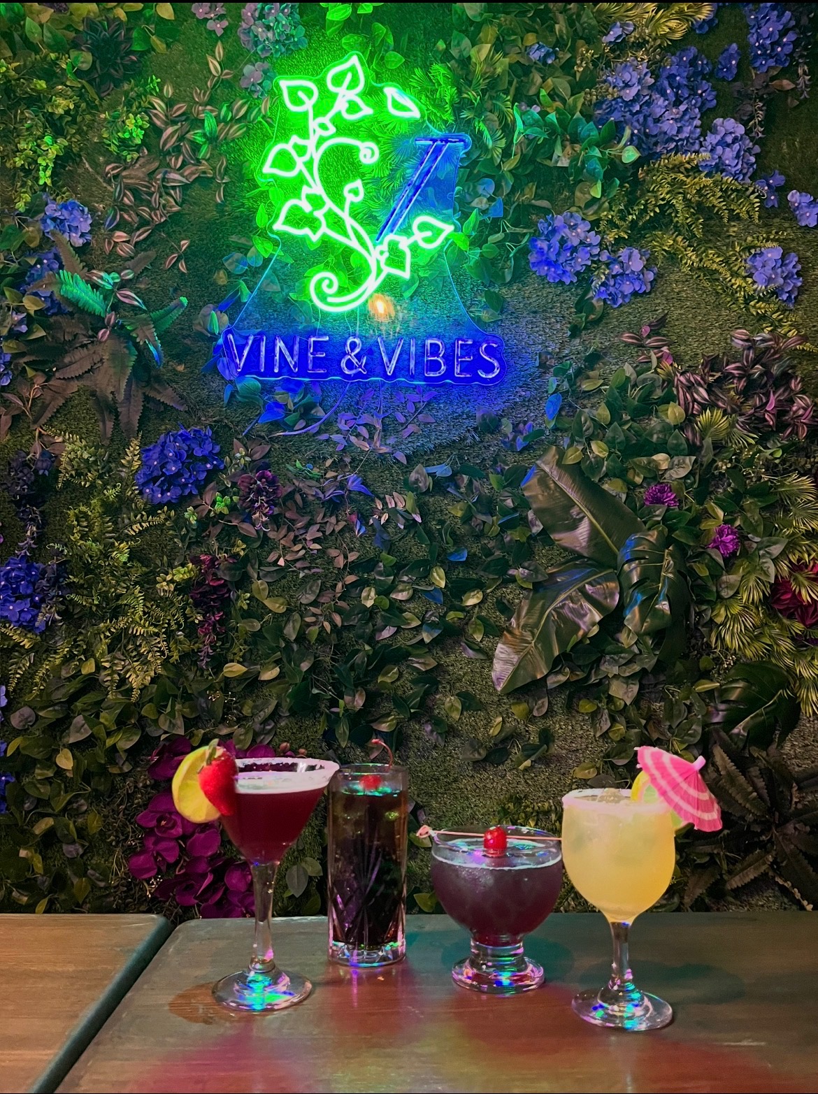The Vine & Vibes Neon Wall