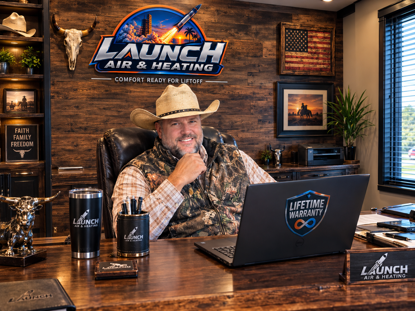 Todd Keller, owner of Aquila Air & Heating, at his Cocoa, Florida office