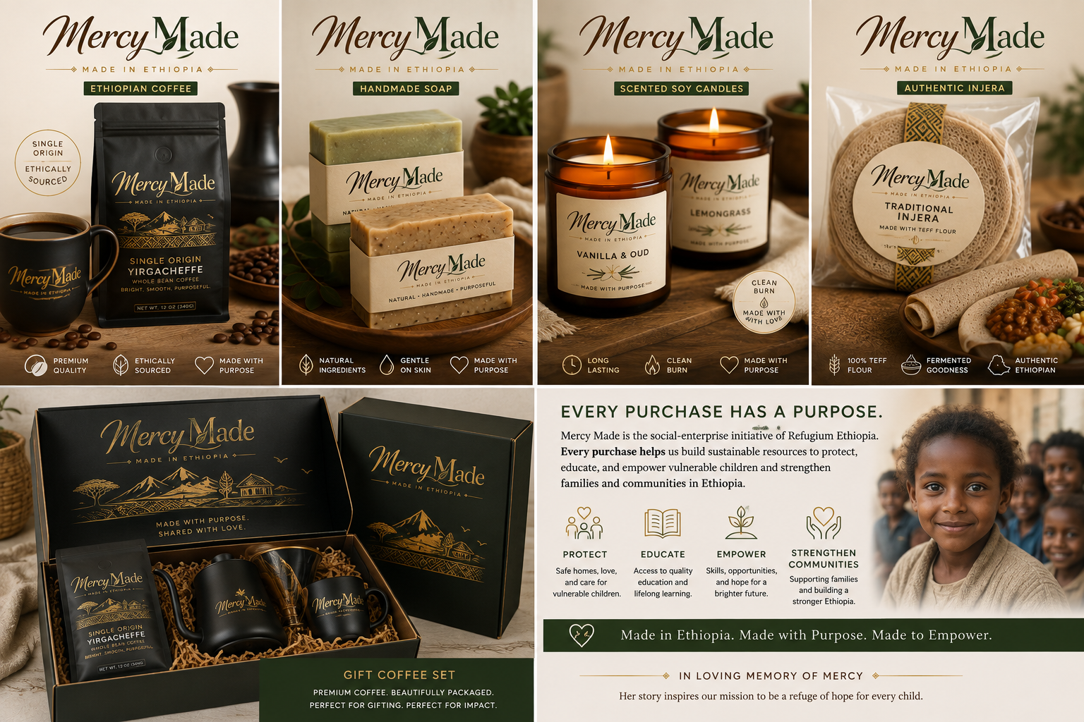 Mercy Made products — every purchase has a purpose