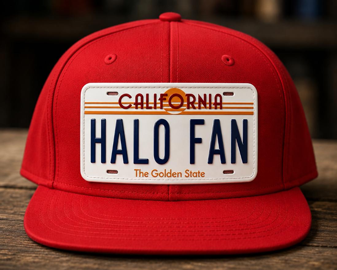 California Halo Fan - License Plate Cap