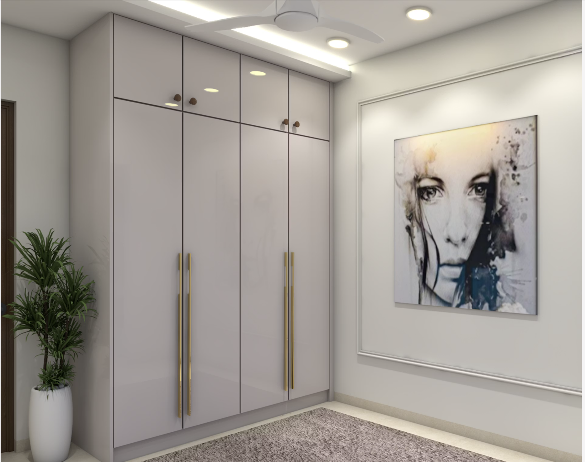 4-Door Hinged Wardrobe
