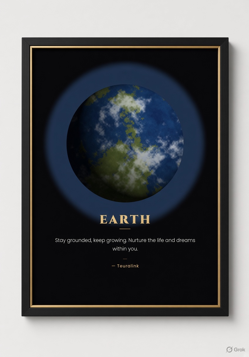 Teuralink Earth framed print