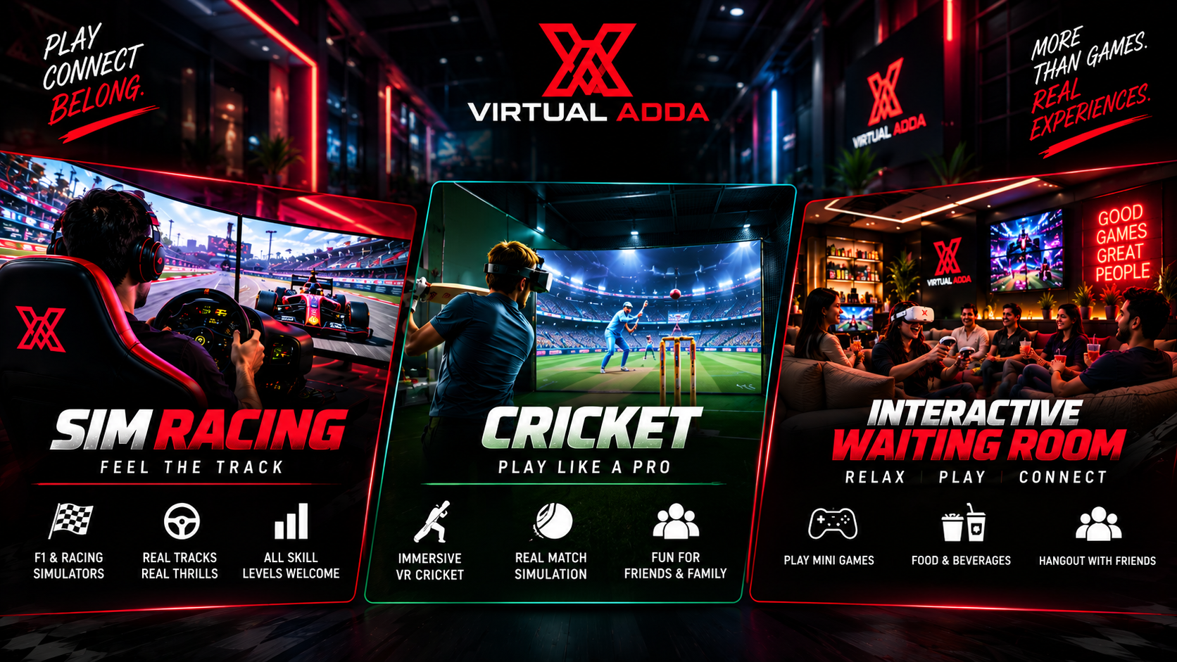 F1 + VR CRICKET + ARENA
