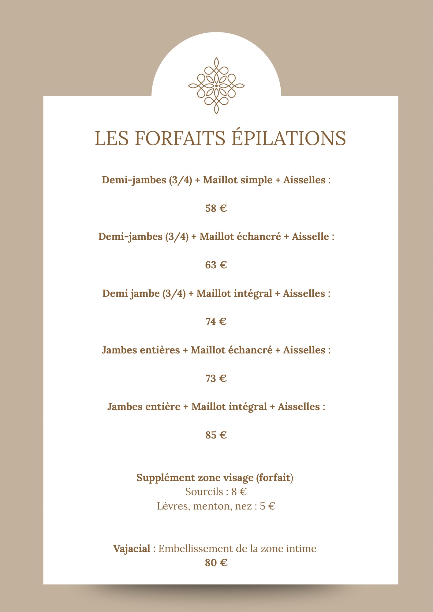 Forfaits épilations — Ninaa Beauty